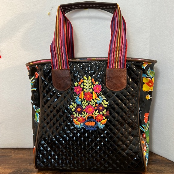 Consuela Bags Consuela Totebag Black With Colorful Handles Poshmark